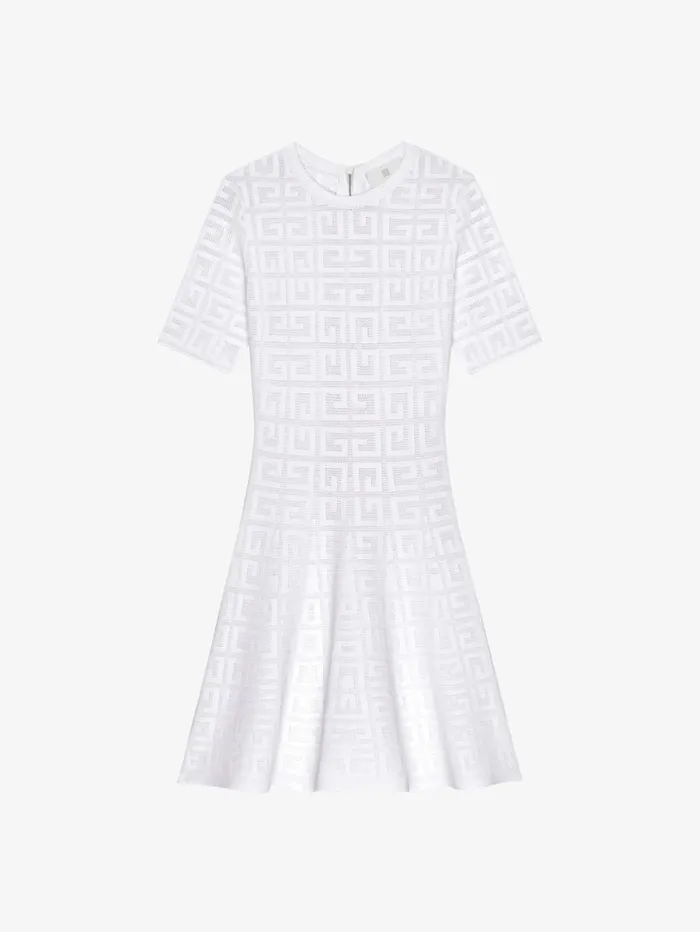 Givenchy Dress In 4G Jacquard White Women Dresses