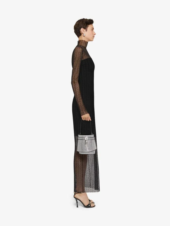 Givenchy Dress In 4G Lace With Rhinestones Black Women Dresses