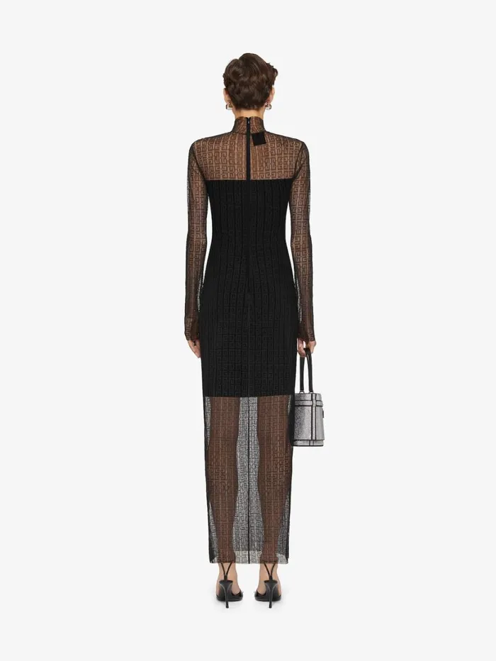 Givenchy Dress In 4G Lace With Rhinestones Black Women Dresses