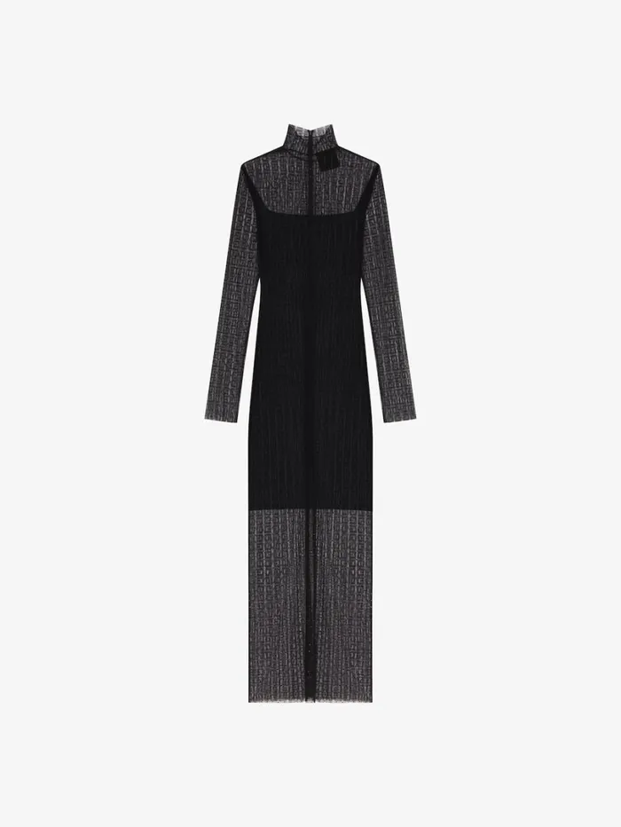 Givenchy Dress In 4G Lace With Rhinestones Black Women Dresses