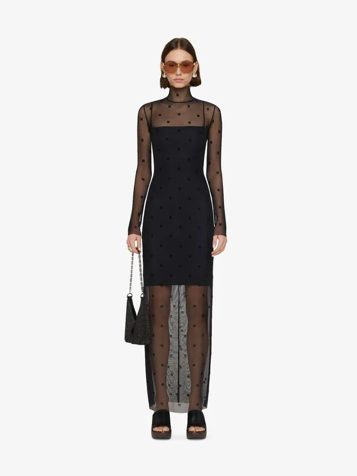 Givenchy Dress In 4G Tulle Black Women Dresses