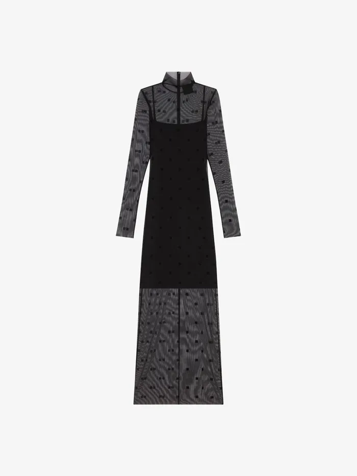 Givenchy Dress In 4G Tulle Black Women Dresses