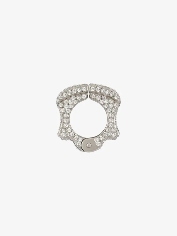 Givenchy G Can Clip Earring In Metal With Crystals Silvery Men Jewelry