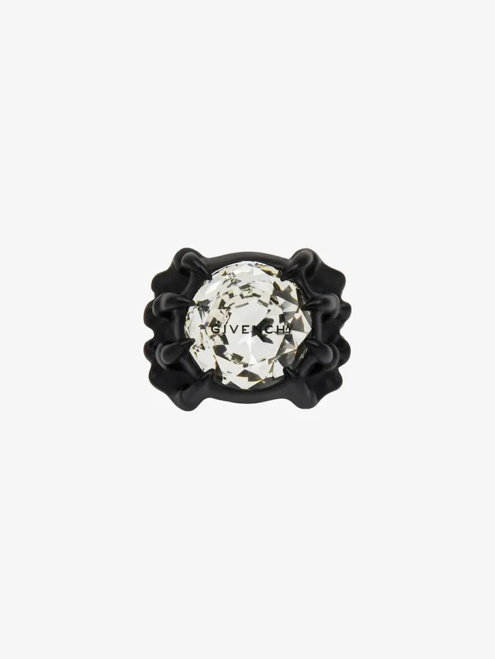 Givenchy G Skull Ring In Enamel With Crystal Black Men Jewelry