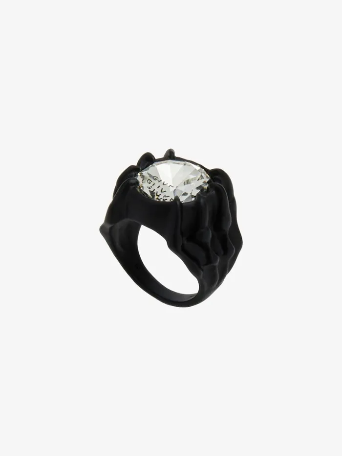 Givenchy G Skull Ring In Enamel With Crystal Black Men Jewelry Givenchy G Skull Ring In Enamel With Crystal Black Men Jewelry