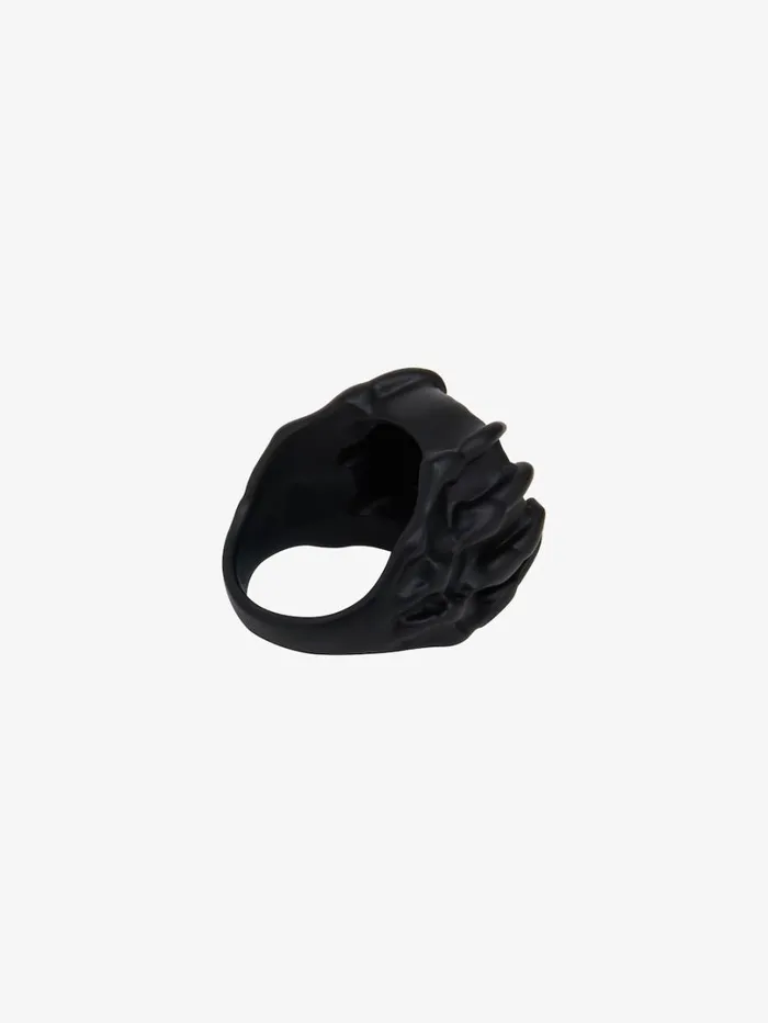 Givenchy G Skull Ring In Enamel With Crystal Black Men Jewelry Givenchy G Skull Ring In Enamel With Crystal Black Men Jewelry