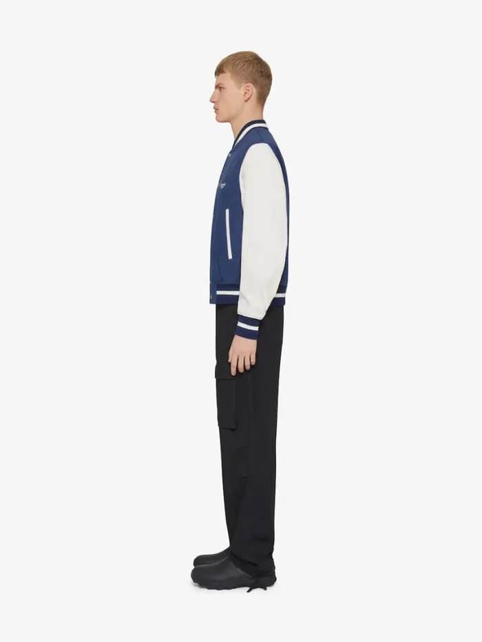 Givenchy GIVENCHY 1952 Varsity Jacket In Denim Bluewhite Men Outerwear and Blousons