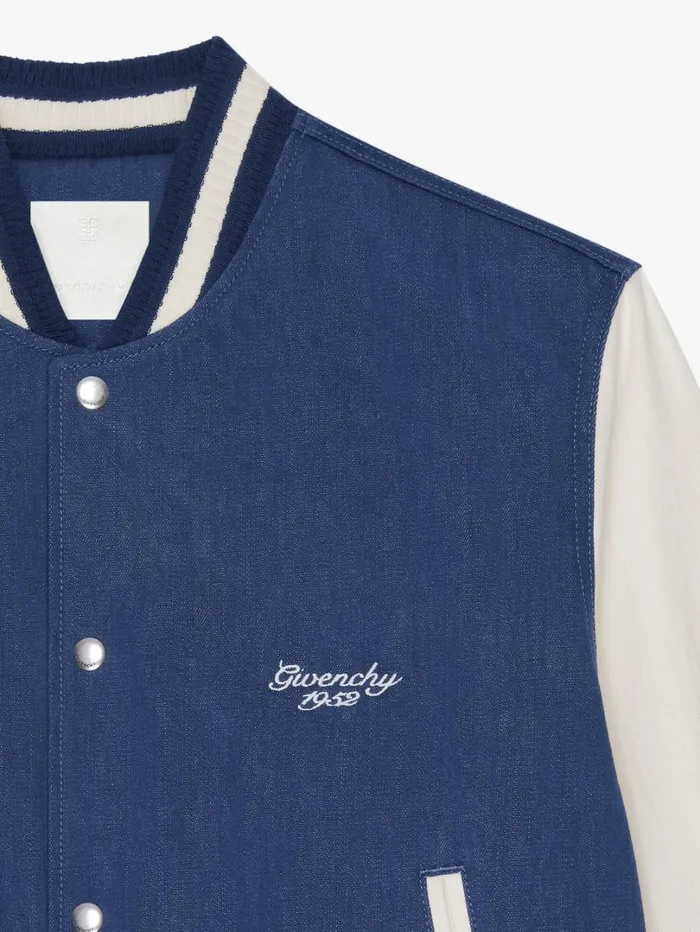 Givenchy GIVENCHY 1952 Varsity Jacket In Denim Bluewhite Men Outerwear and Blousons