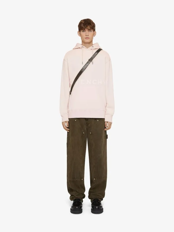 Givenchy GIVENCHY 4G Slim Fit Hoodie In Fleece Nude Pink Men Sweatshirts and Hoodies