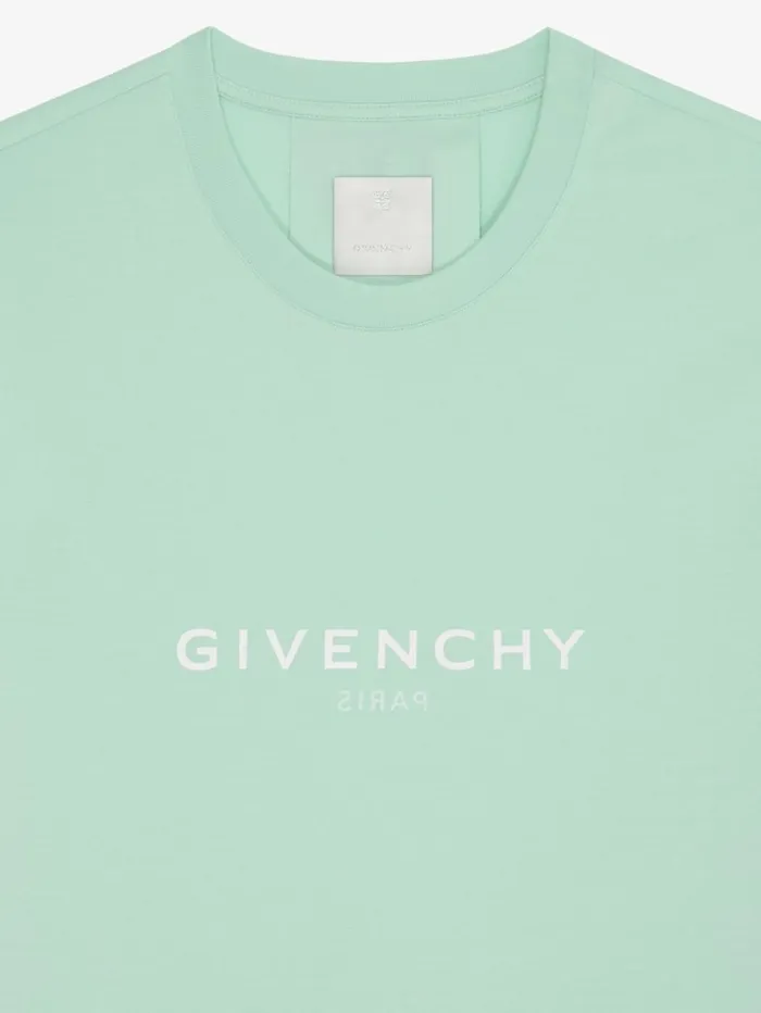 Givenchy GIVENCHY Archetype Slim Fit Tshirt In Cotton Aqua Green Men TShirts