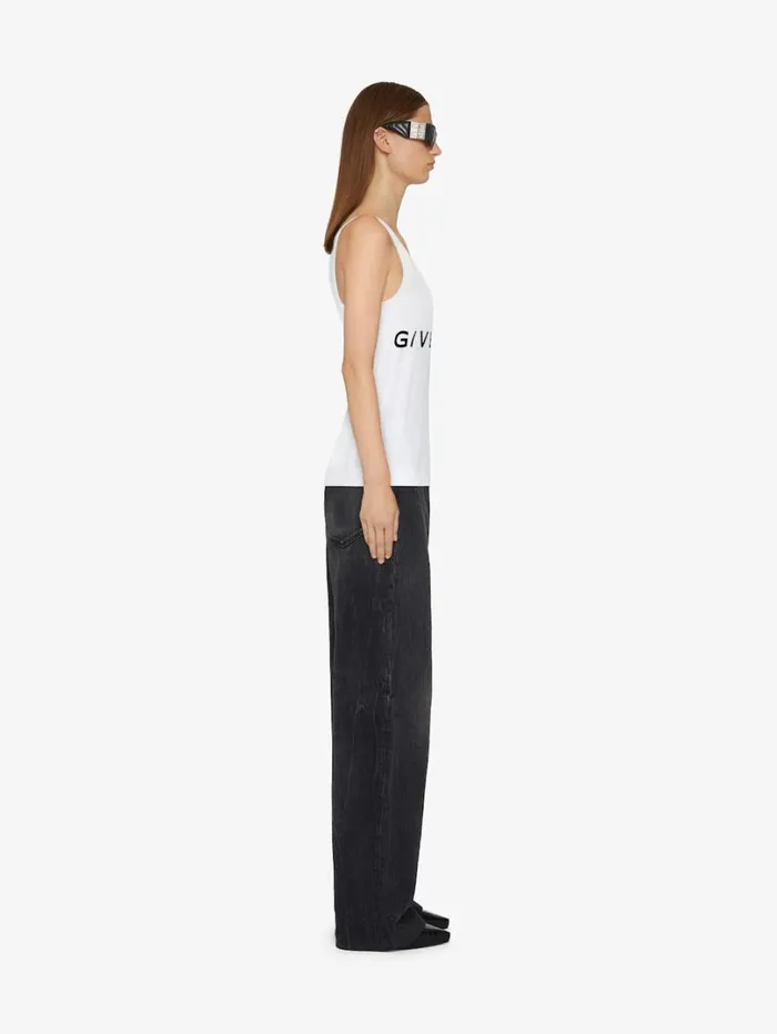 Givenchy GIVENCHY Archetype Slim Fit Tank Top In Cotton Whiteblack Women TShirts