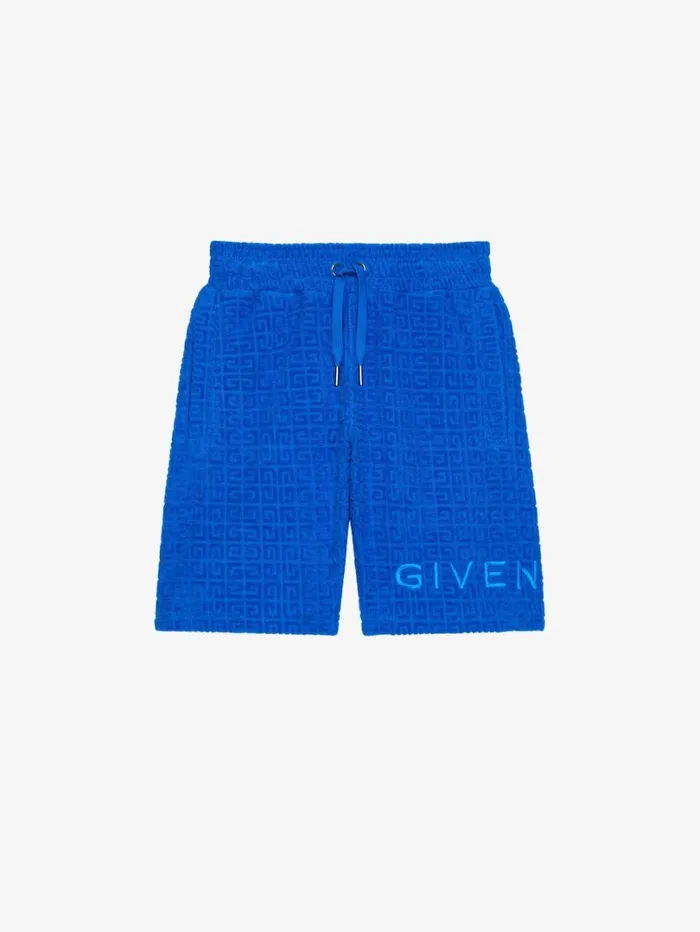 Givenchy GIVENCHY Bermuda Shorts In 4G Cotton Towelling Jacquard Royal Blue WomenMen Plage Capsule
