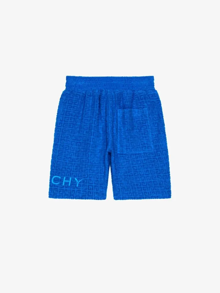 Givenchy GIVENCHY Bermuda Shorts In 4G Cotton Towelling Jacquard Royal Blue WomenMen Plage Capsule