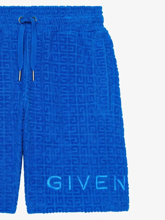 Givenchy GIVENCHY Bermuda Shorts In 4G Cotton Towelling Jacquard Royal Blue WomenMen Plage Capsule