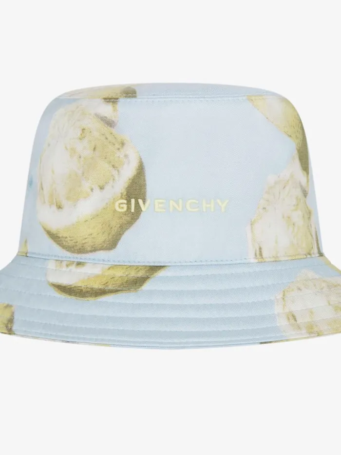Givenchy GIVENCHY Bucket Hat In Silk With Lemon Print Sky Blue Women Beanies and Caps Givenchy GIVENCHY Bucket Hat In Silk With Lemon Print Sky Blue Women Beanies and Caps