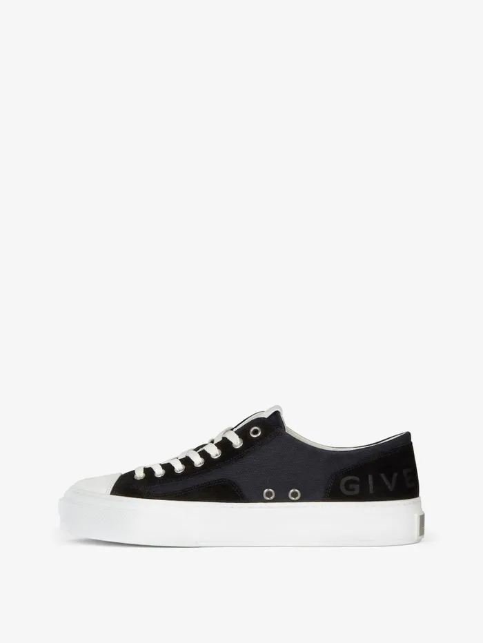 Givenchy GIVENCHY City Sneakers In Canvas And Suede Black Men City Givenchy GIVENCHY City Sneakers In Canvas And Suede Black Men City