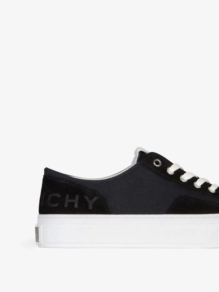 Givenchy GIVENCHY City Sneakers In Canvas And Suede Black Men City Givenchy GIVENCHY City Sneakers In Canvas And Suede Black Men City