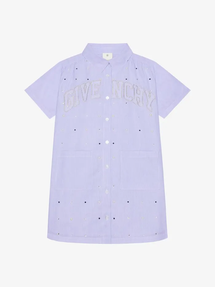 Givenchy GIVENCHY College Shirt Dress In Cotton With Stripes Whiteblue Women Baby 1 Month To 3 Years