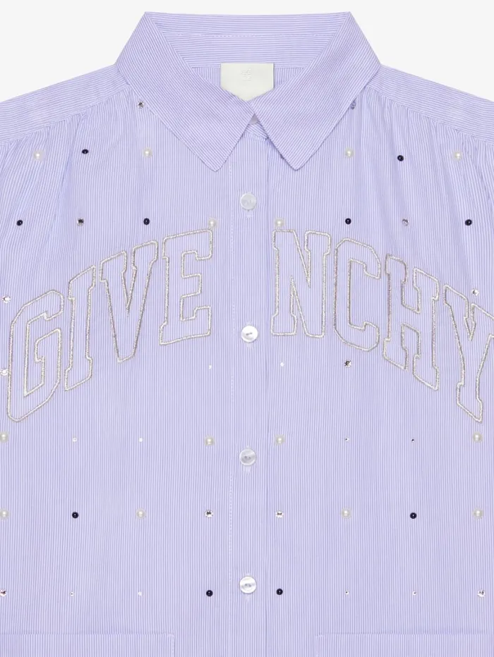 Givenchy GIVENCHY College Shirt Dress In Cotton With Stripes Whiteblue Women Baby 1 Month To 3 Years