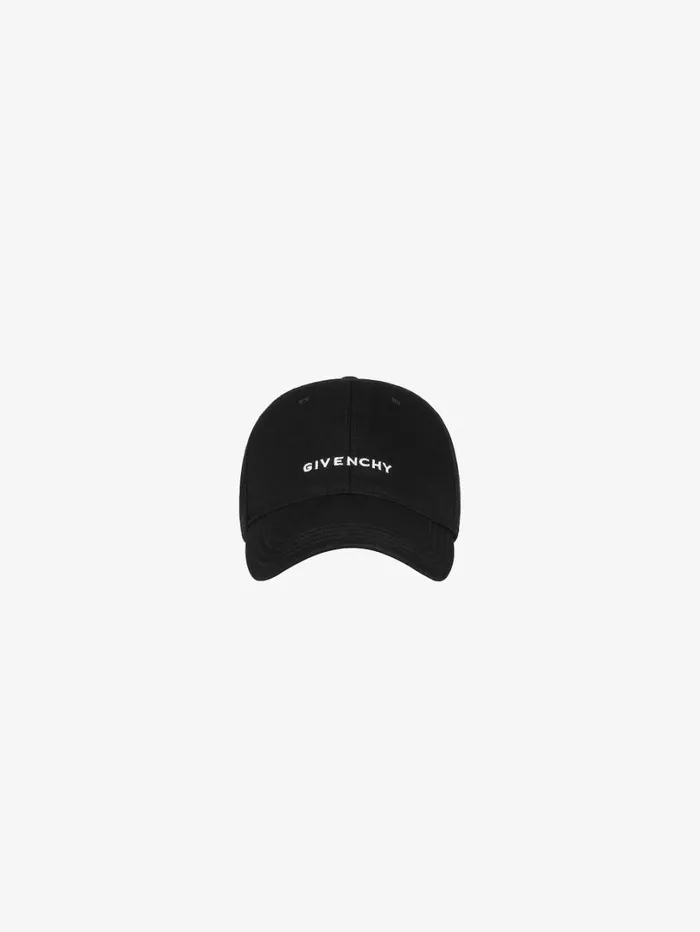 Givenchy GIVENCHY Embroidered Cap In Cotton Black Men Beanies and Caps