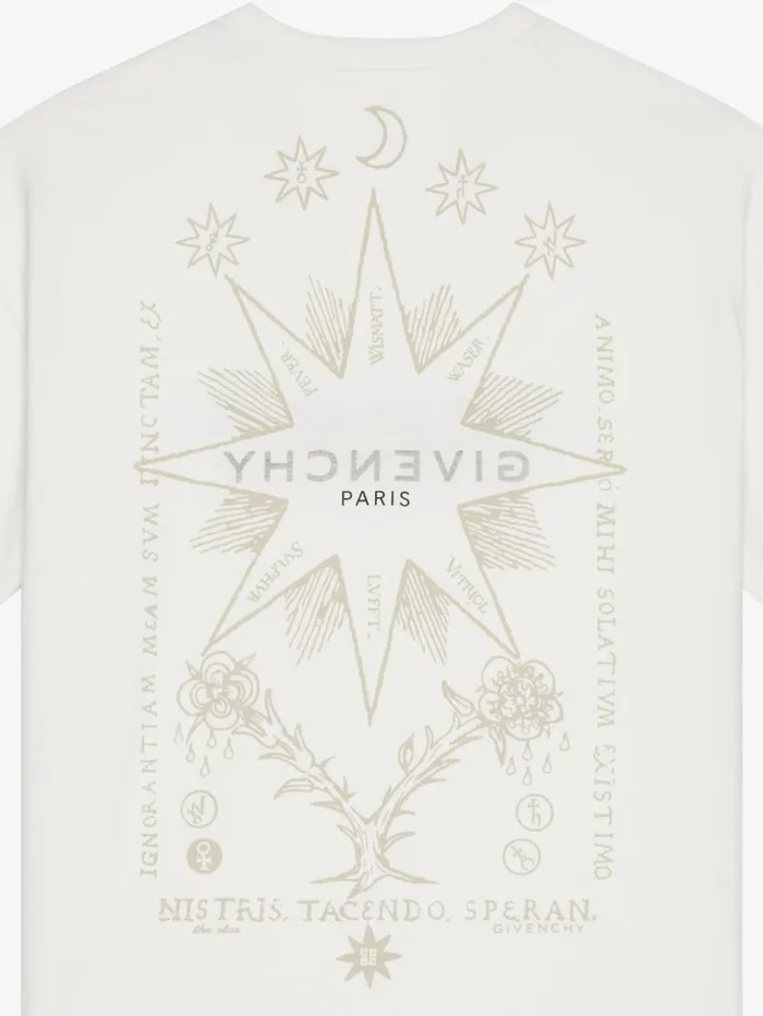 Givenchy GIVENCHY Reverse Tshirt In Cotton With Tarot Print Ivory Men TShirts