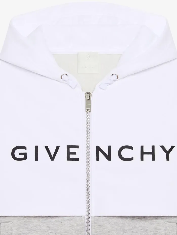 Givenchy GIVENCHY Sewn and Layer Hoodie In Fleece Greywhite Men Baby 1 Month To 3 Years