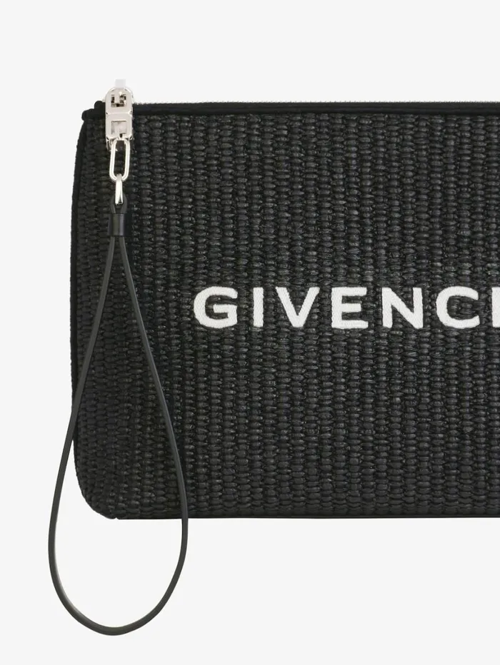 Givenchy GIVENCHY Travel Pouch In Raffia Black Women Wallets and Card Holders Givenchy GIVENCHY Travel Pouch In Raffia Black Women Wallets and Card Holders