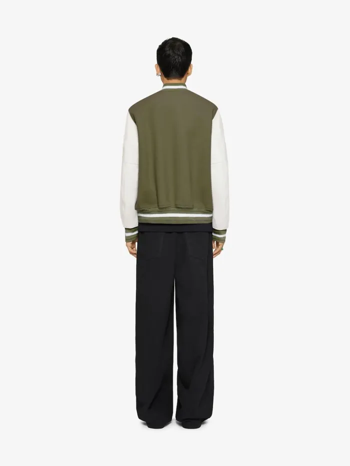 Givenchy GIVENCHY Varsity Jacket In Wool And Leather Khaki Men Outerwear and Blousons
