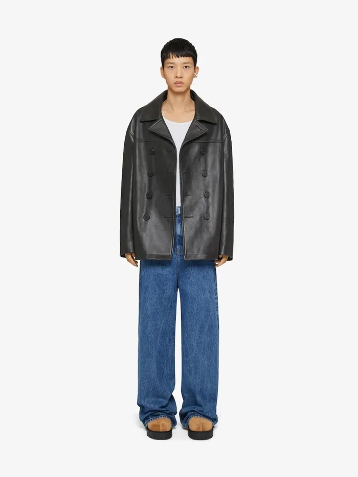 Givenchy Low Crotch Wide Jeans In Marble Denim Indigo Blue Men Pants and Shorts Givenchy Low Crotch Wide Jeans In Marble Denim Indigo Blue Men Pants and Shorts