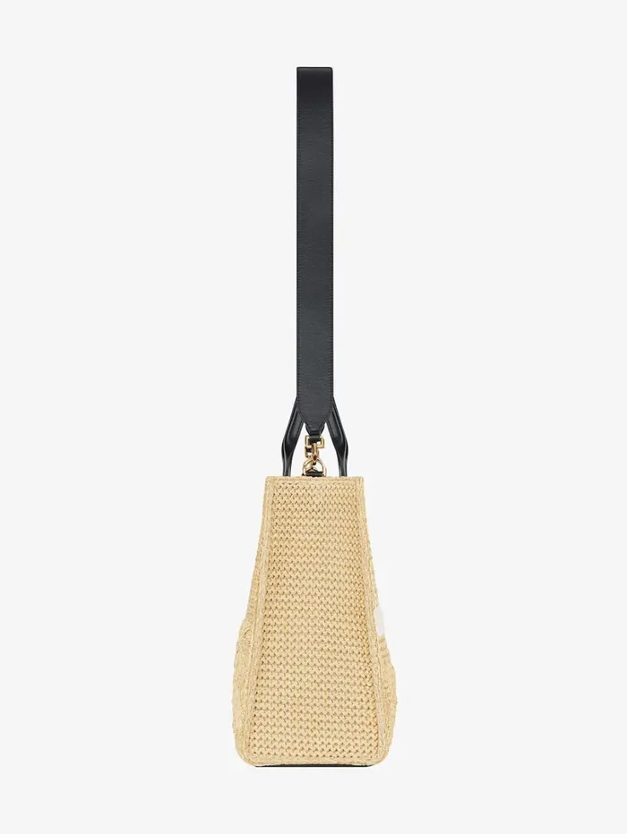 Givenchy Medium GTote Bag In Raffia With Floral Embroidery Natural Women Shoulder Bags Givenchy Medium GTote Bag In Raffia With Floral Embroidery Natural Women Shoulder Bags