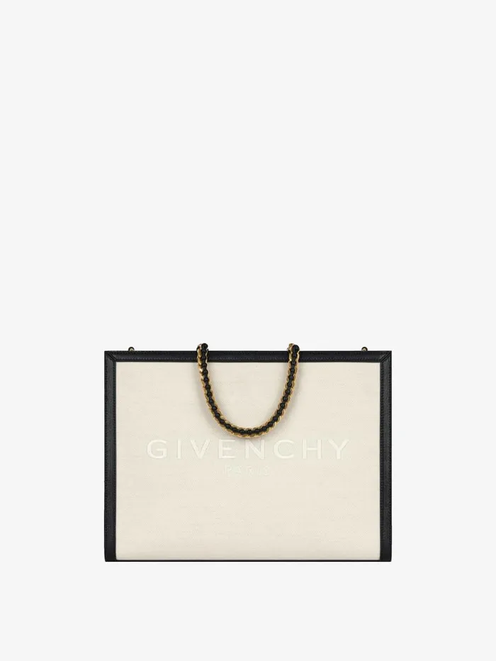 Givenchy Medium GTote Shopping Bag In Canvas And Leather Natural Beige Women Crossbody Bags Givenchy Medium GTote Shopping Bag In Canvas And Leather Natural Beige Women Crossbody Bags