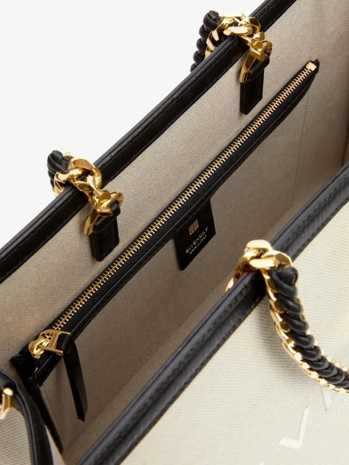 Givenchy Medium GTote Shopping Bag In Canvas And Leather Natural Beige Women Crossbody Bags Givenchy Medium GTote Shopping Bag In Canvas And Leather Natural Beige Women Crossbody Bags
