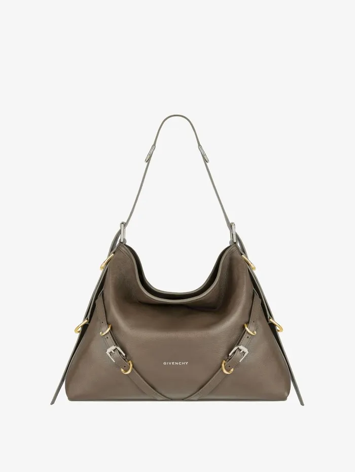 Givenchy Medium Voyou Bag In Leather Taupe Women Crossbody Bags