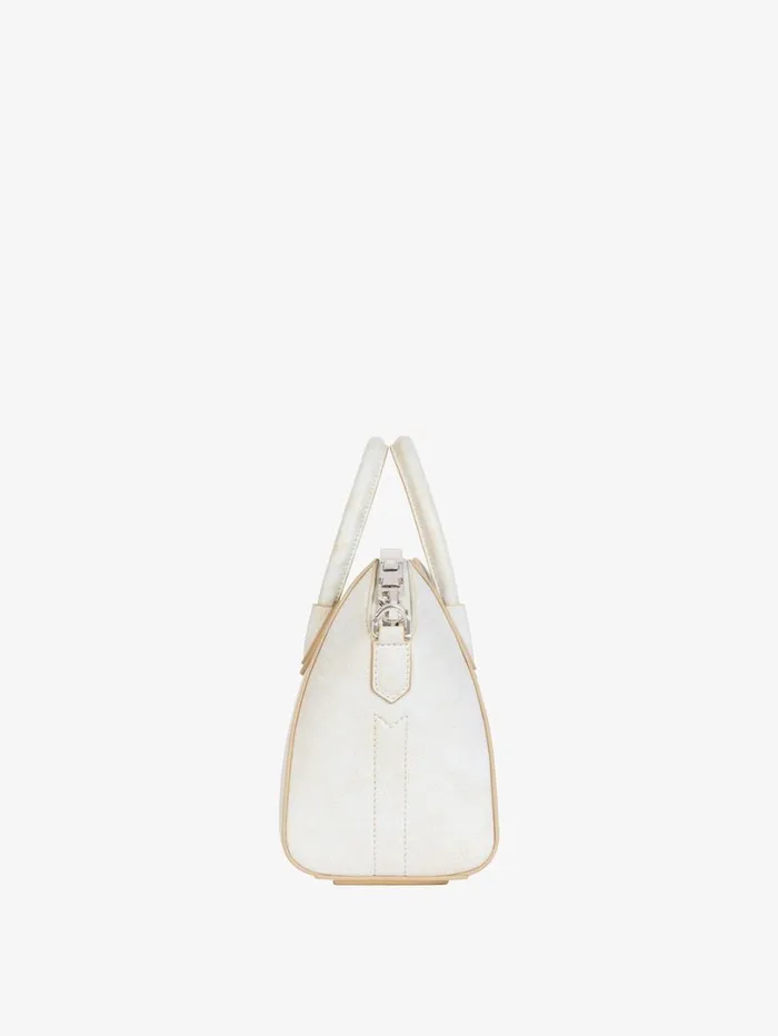 Givenchy Mini Antigona Bag In Aged Leather Ivory Women Crossbody Bags Givenchy Mini Antigona Bag In Aged Leather Ivory Women Crossbody Bags