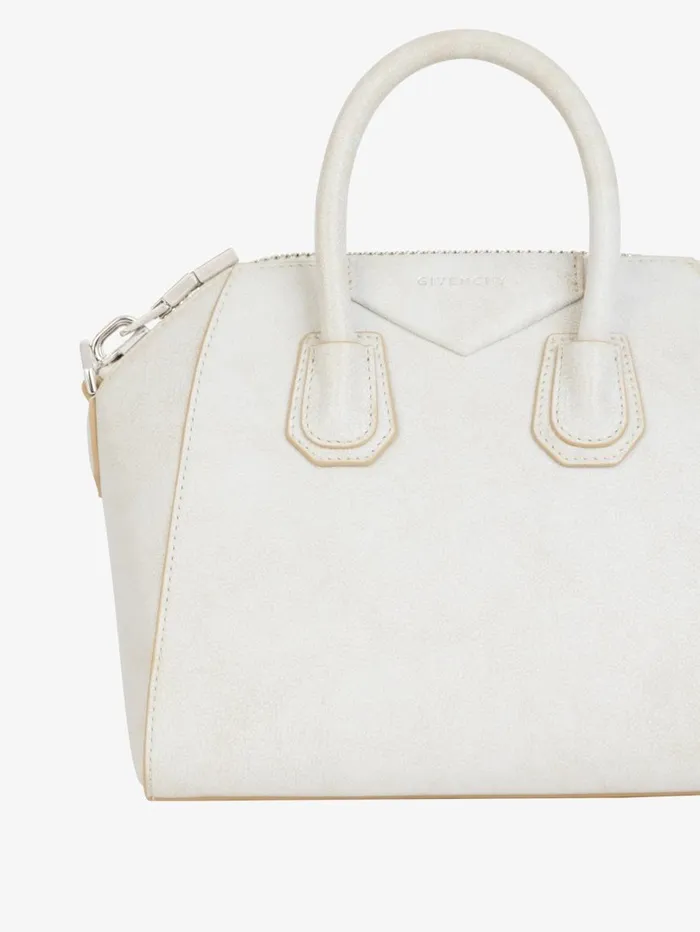 Givenchy Mini Antigona Bag In Aged Leather Ivory Women Crossbody Bags Givenchy Mini Antigona Bag In Aged Leather Ivory Women Crossbody Bags