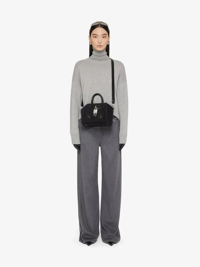 Givenchy Mini Antigona Lock Bag In Suede Black Women Crossbody Bags Givenchy Mini Antigona Lock Bag In Suede Black Women Crossbody Bags