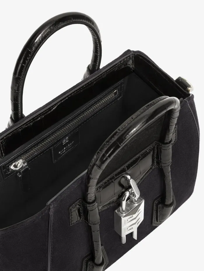 Givenchy Mini Antigona Lock Bag In Suede Black Women Crossbody Bags Givenchy Mini Antigona Lock Bag In Suede Black Women Crossbody Bags