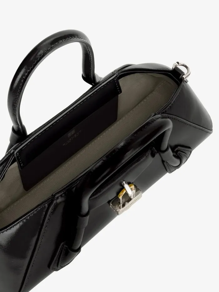 Givenchy Mini Antigona Stretch Bag In Box Leather Black Women Crossbody Bags Givenchy Mini Antigona Stretch Bag In Box Leather Black Women Crossbody Bags