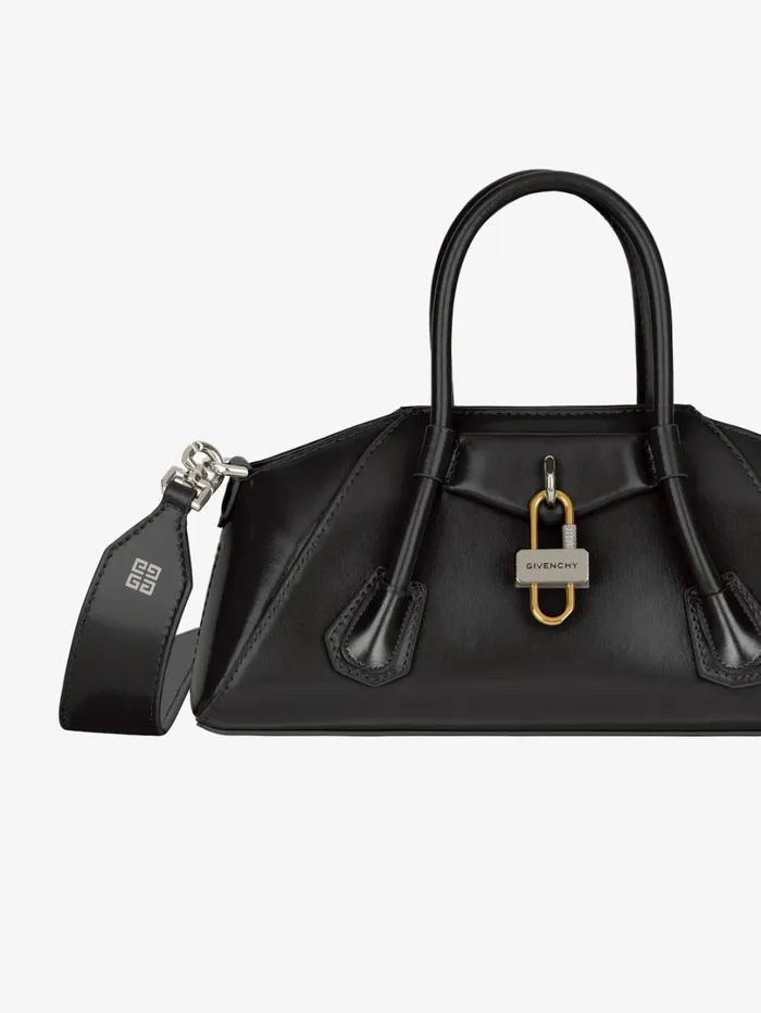 Givenchy Mini Antigona Stretch Bag In Box Leather Black Women Crossbody Bags Givenchy Mini Antigona Stretch Bag In Box Leather Black Women Crossbody Bags