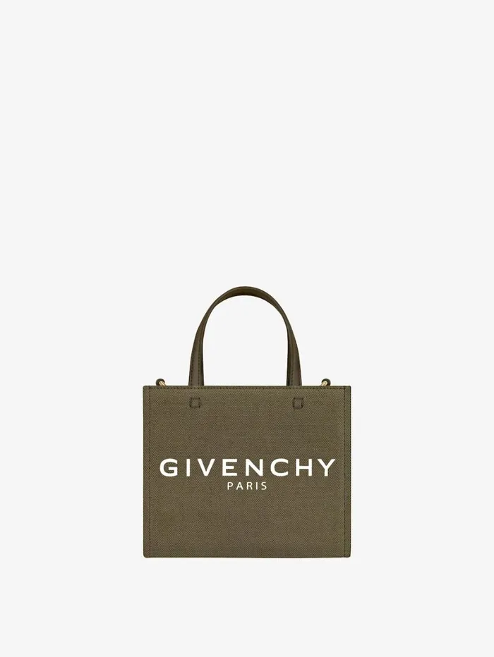Givenchy Mini GTote Shopping Bag In Canvas Dark Khaki Women Crossbody Bags