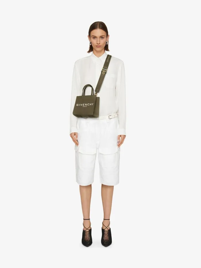 Givenchy Mini GTote Shopping Bag In Canvas Dark Khaki Women Crossbody Bags Givenchy Mini GTote Shopping Bag In Canvas Dark Khaki Women Crossbody Bags