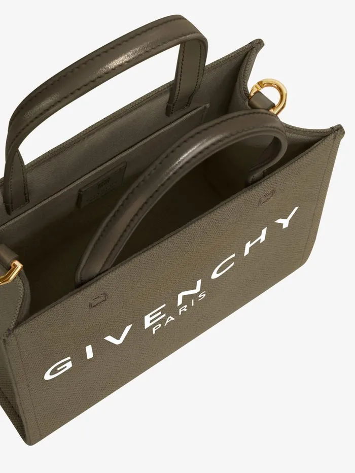Givenchy Mini GTote Shopping Bag In Canvas Dark Khaki Women Crossbody Bags Givenchy Mini GTote Shopping Bag In Canvas Dark Khaki Women Crossbody Bags