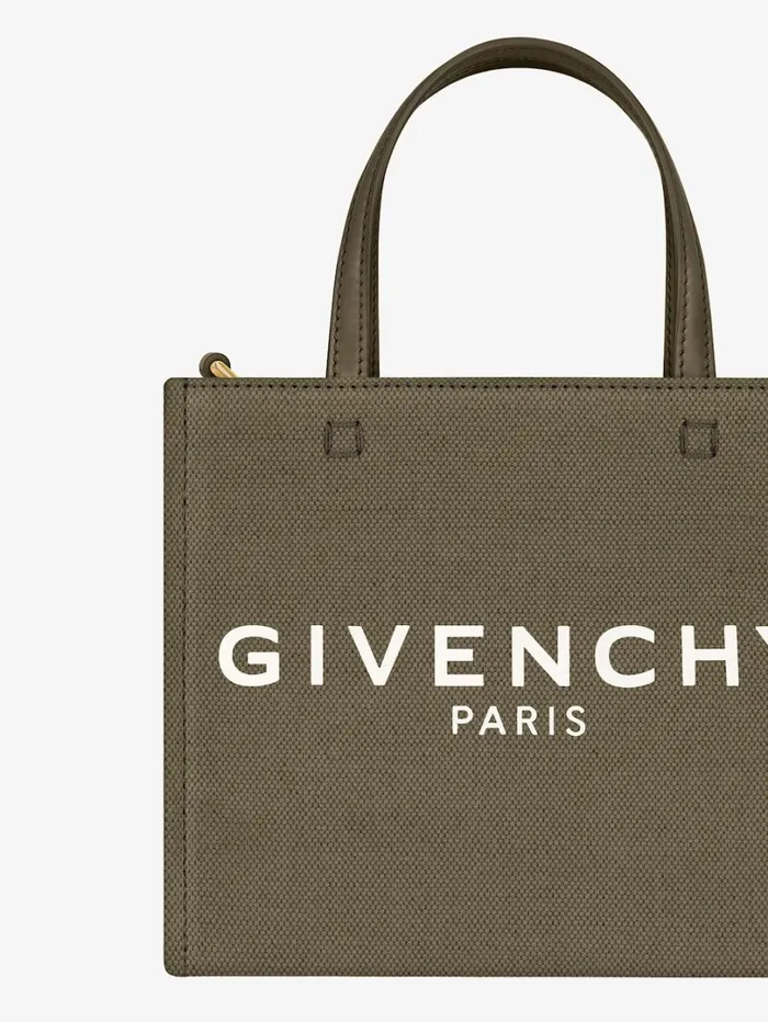 Givenchy Mini GTote Shopping Bag In Canvas Dark Khaki Women Crossbody Bags Givenchy Mini GTote Shopping Bag In Canvas Dark Khaki Women Crossbody Bags