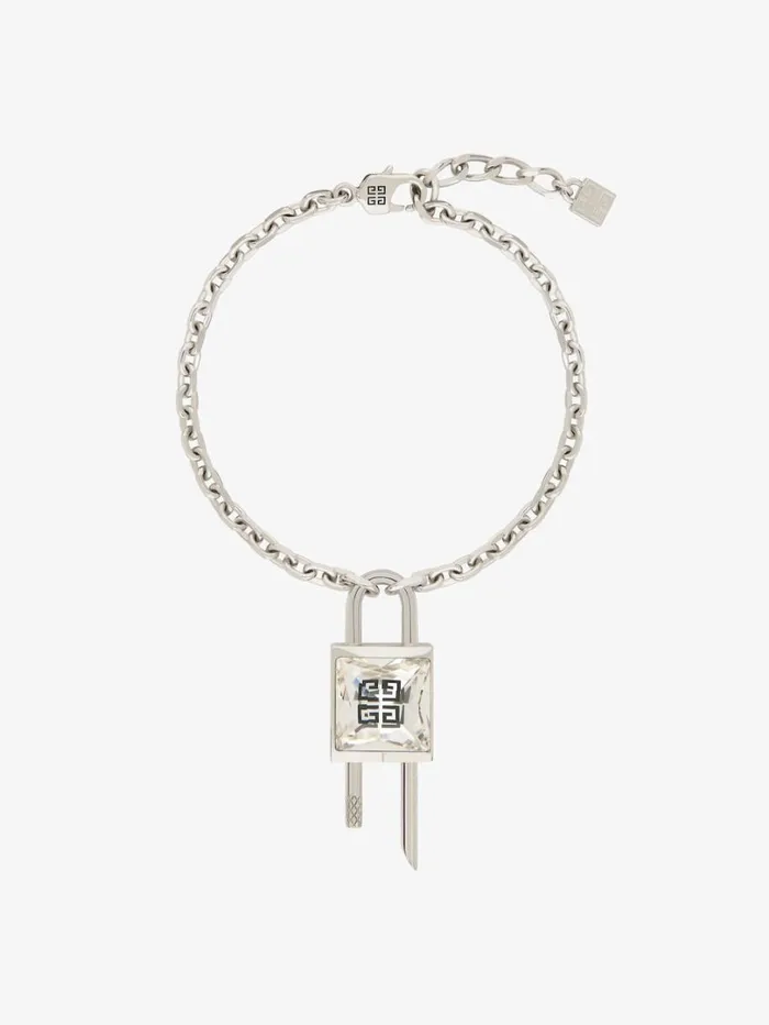 Givenchy Mini Lock Bracelet In Metal With Crystal Silvery Women Jewelry