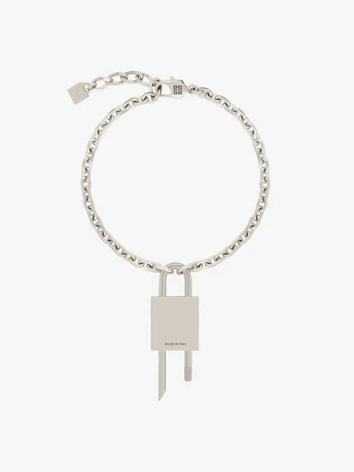 Givenchy Mini Lock Bracelet In Metal With Crystal Silvery Women Jewelry Givenchy Mini Lock Bracelet In Metal With Crystal Silvery Women Jewelry