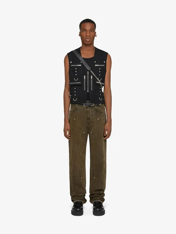 Givenchy Multipocket Waistcoat In Wool With Suspenders Black Men Outerwear and Blousons Givenchy Multipocket Waistcoat In Wool With Suspenders Black Men Outerwear and Blousons