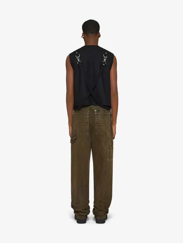 Givenchy Multipocket Waistcoat In Wool With Suspenders Black Men Outerwear and Blousons
