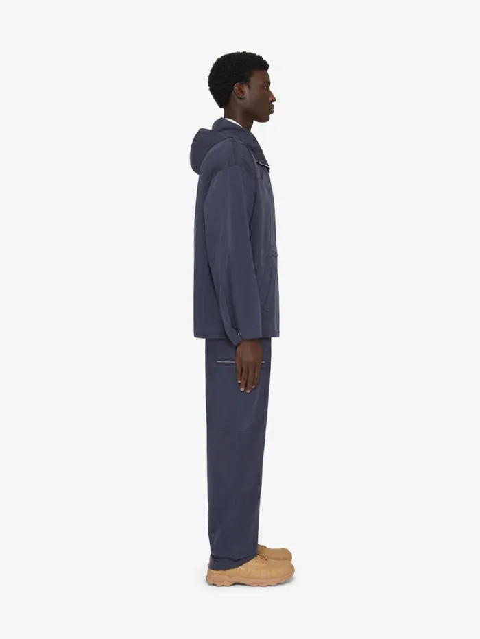 Givenchy Parka In Ozone Washed Cotton Medium Blue Men Outerwear and Blousons