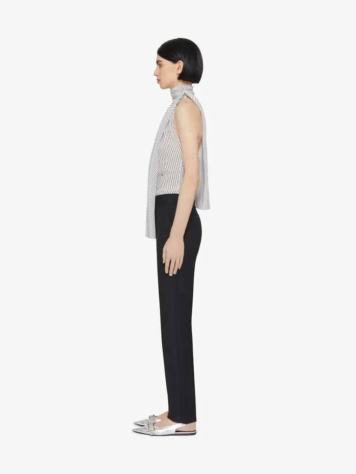 Givenchy Polka Dots Top In Silk With Lavallire Ecrublack Women Tops and Shirts