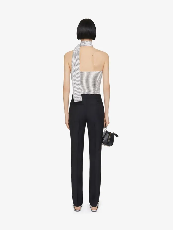 Givenchy Polka Dots Top In Silk With Lavallire Ecrublack Women Tops and Shirts